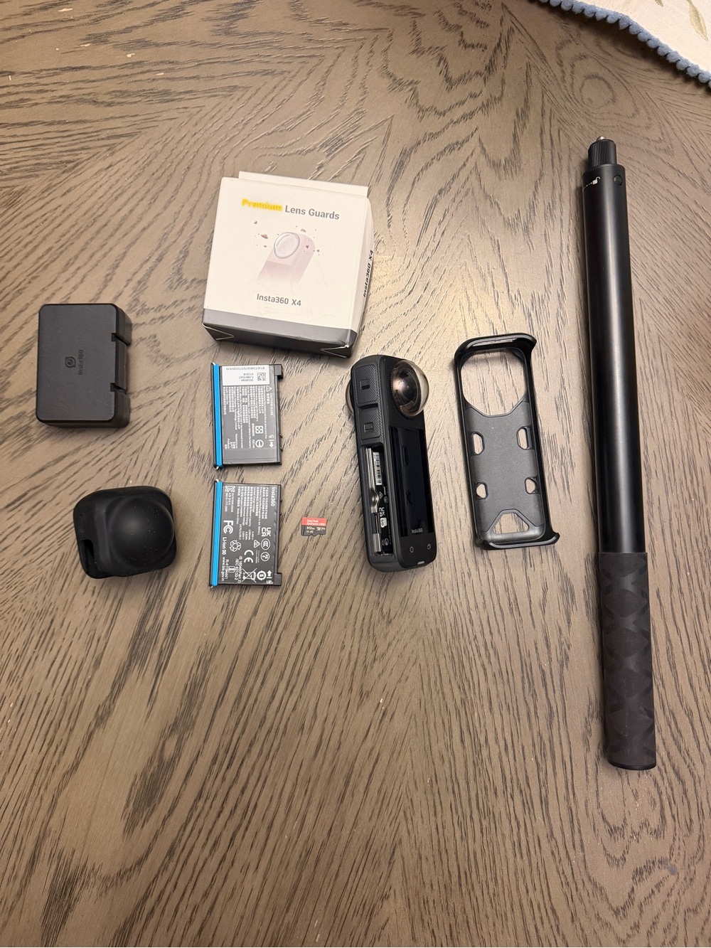 Black 360° Digital Action Camera Kit with Accessories